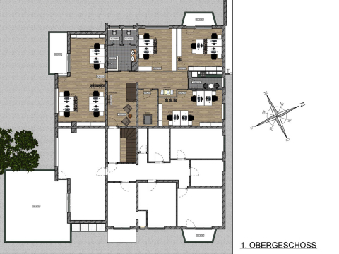 Konzeptzeichnung Grundriss 1. Obergeschoss:.