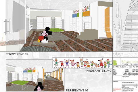 Konzept des Ladenausbaus für die Kinderabteilung