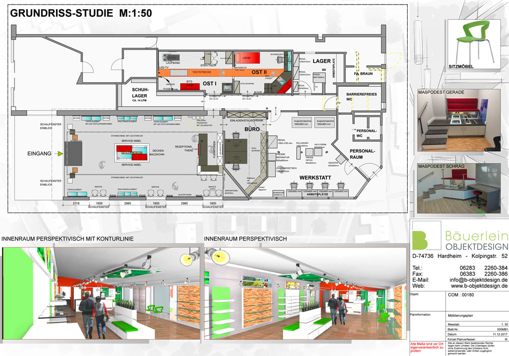 Grundriss unseres Ladenbaus von Bäuerlein Objektdesign