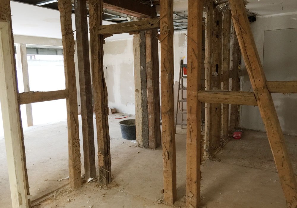 Bauprozess der Geschäftsräume 