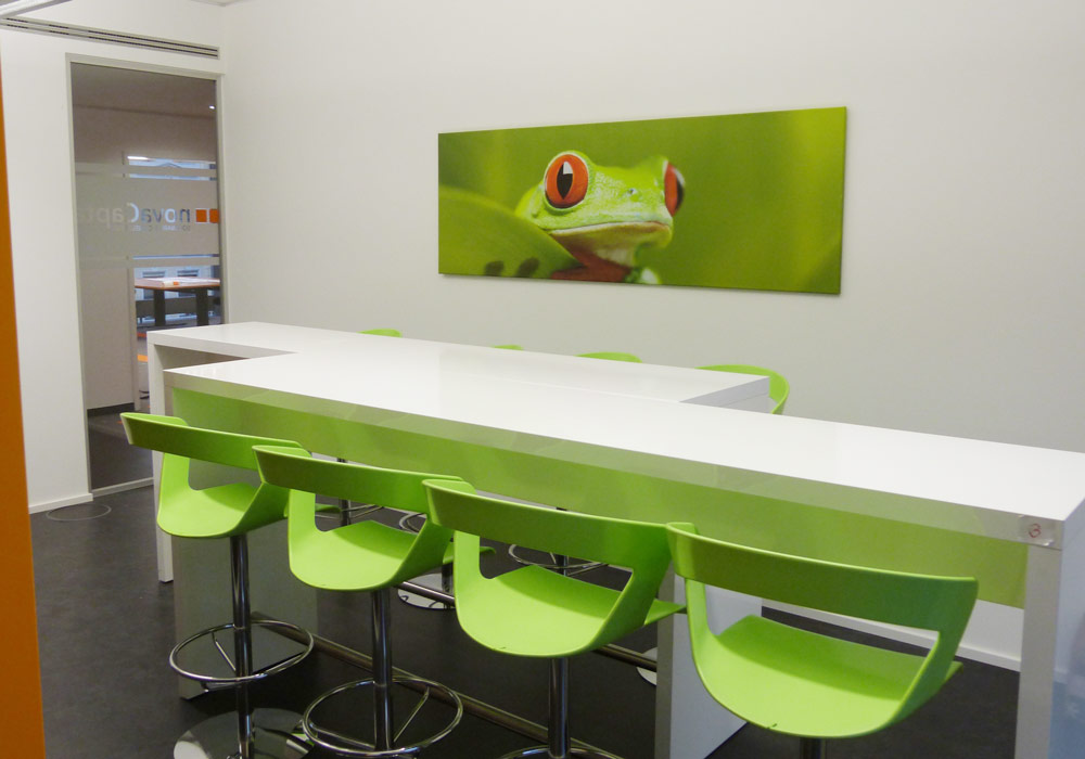 Maßgeschneiderte Arbeitsplätze: NovaCapta's Ladenbau in München hebt die Individualität jedes Bereichs hervor.