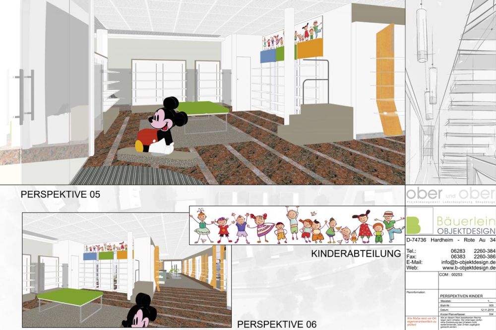 Konzept des Ladenausbaus für die Kinderabteilung