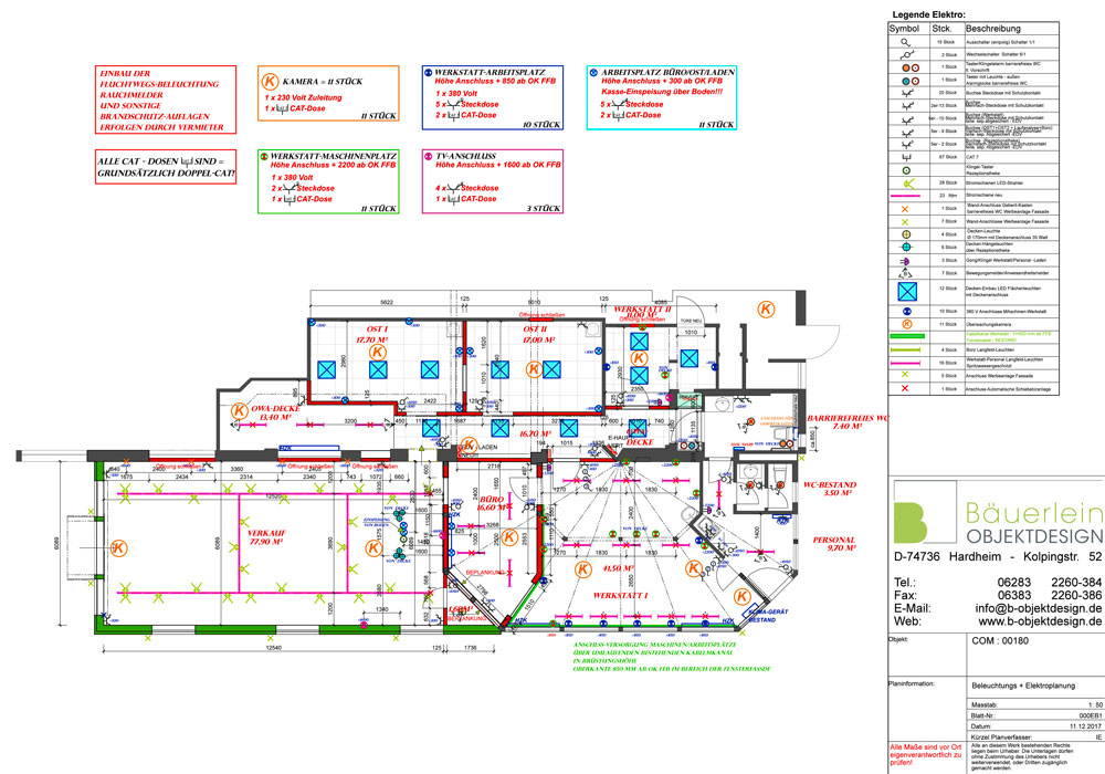 Bauplan unseres Ladenbaukonzepts für Schumacher Christian Becker von Bäuerlein Objektdesign