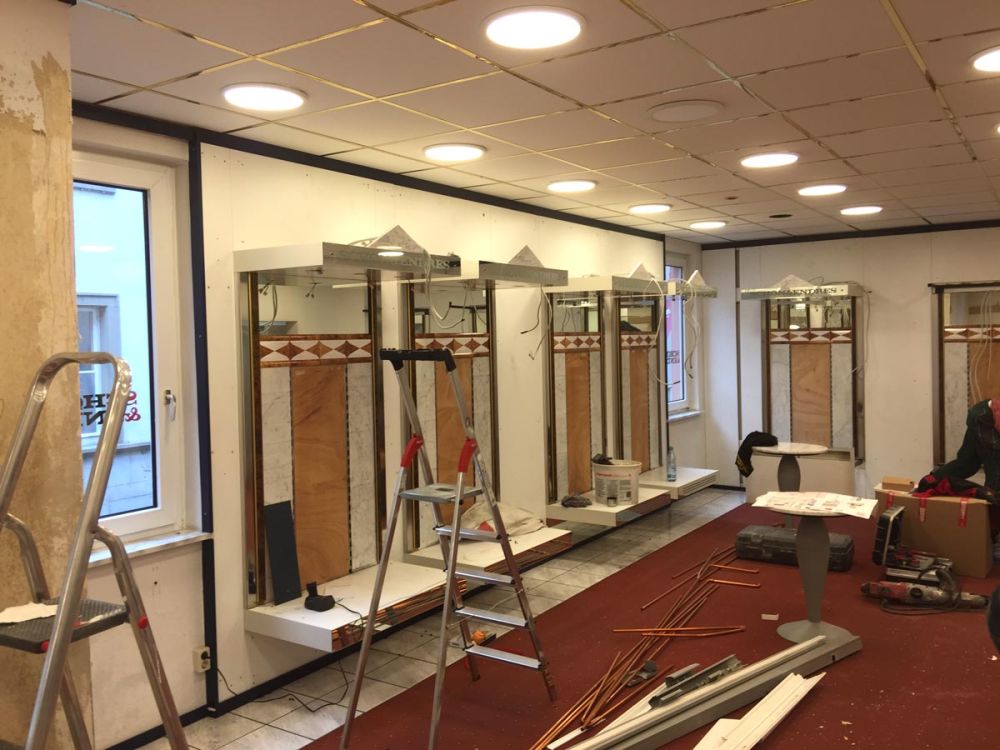 Die Ladenfläche im Bauprozess von Bäuerlein Objektdesign